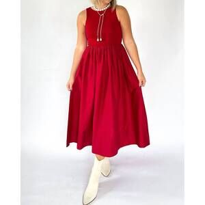 NEW SOFIE THE LABEL lyon midi dress in crimson red